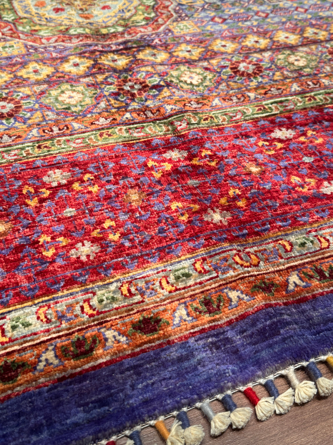 Memlük Orijinal El Dokuması Kırmızı Kök Boya Yün Halı 210x300 6.30 Metrekare - 7x10 ft