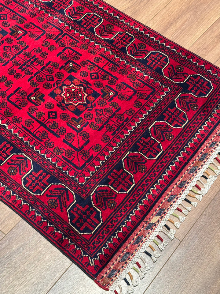 Afghan Rug Hamyap Runner Original Hand Woven Vegetable Dyed Wool 0.82x383 3.14 Square Meters - 3x13 ft