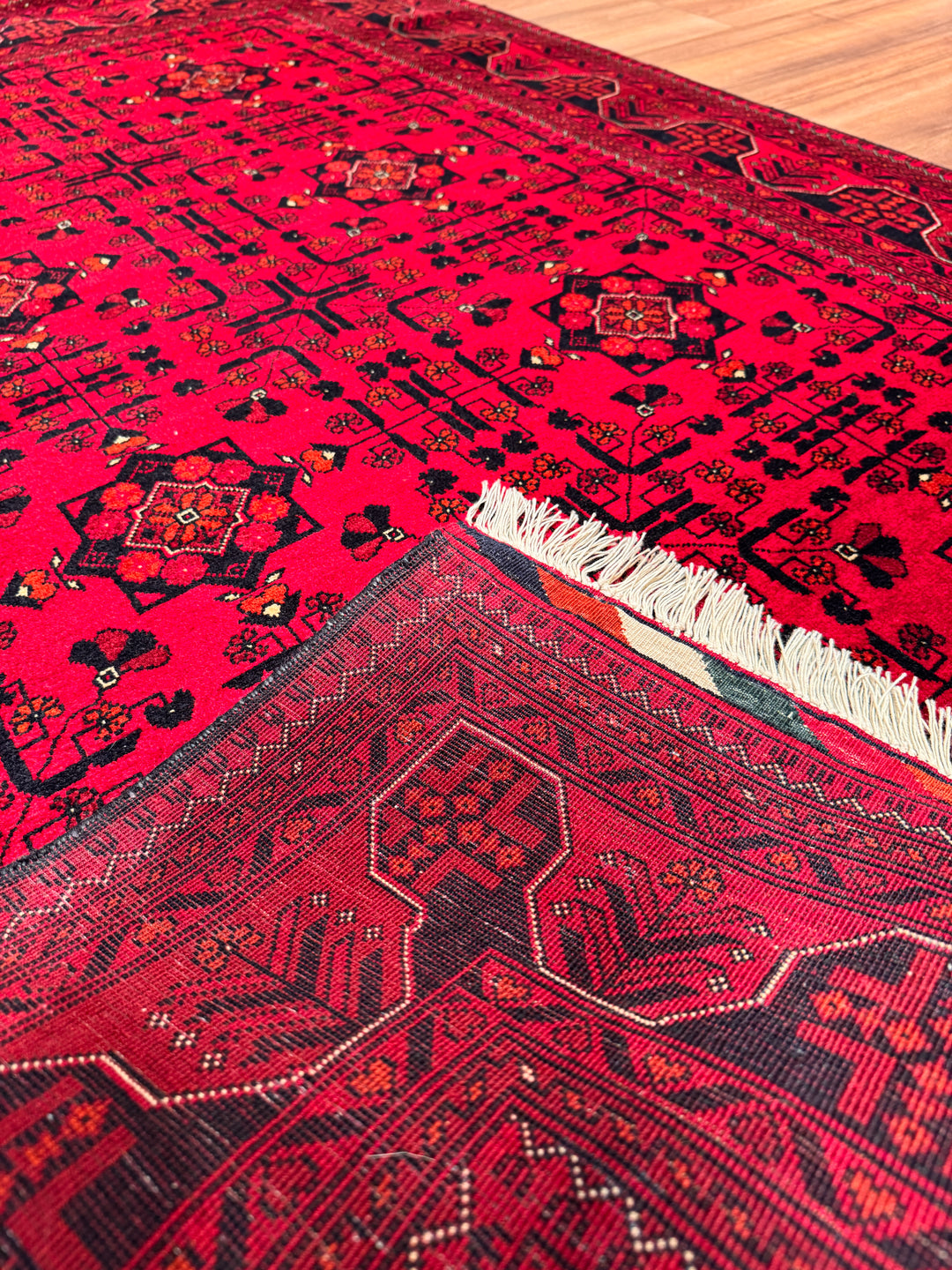 Afgan Halısı Bilcik Orijinal El Dokuması Kök Boya Yün 120x186 2.23 Metrekare - 3x5 ft