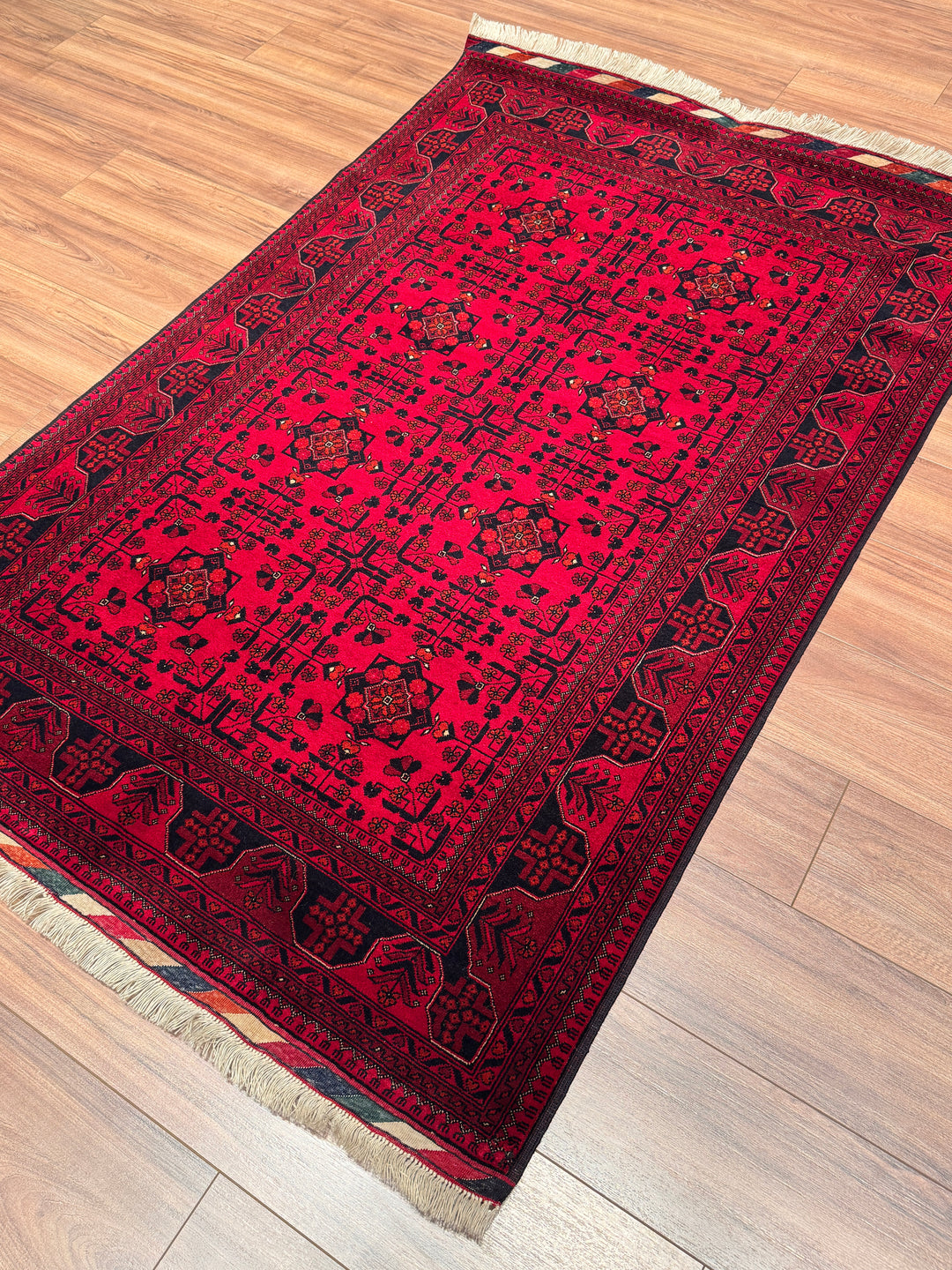 Afgan Halısı Bilcik Orijinal El Dokuması Kök Boya Yün 120x186 2.23 Metrekare - 3x5 ft