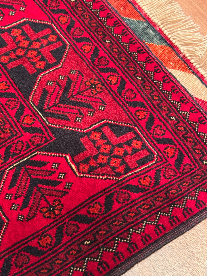 Afgan Halısı Bilcik Orijinal El Dokuması Kök Boya Yün 120x186 2.23 Metrekare - 3x5 ft