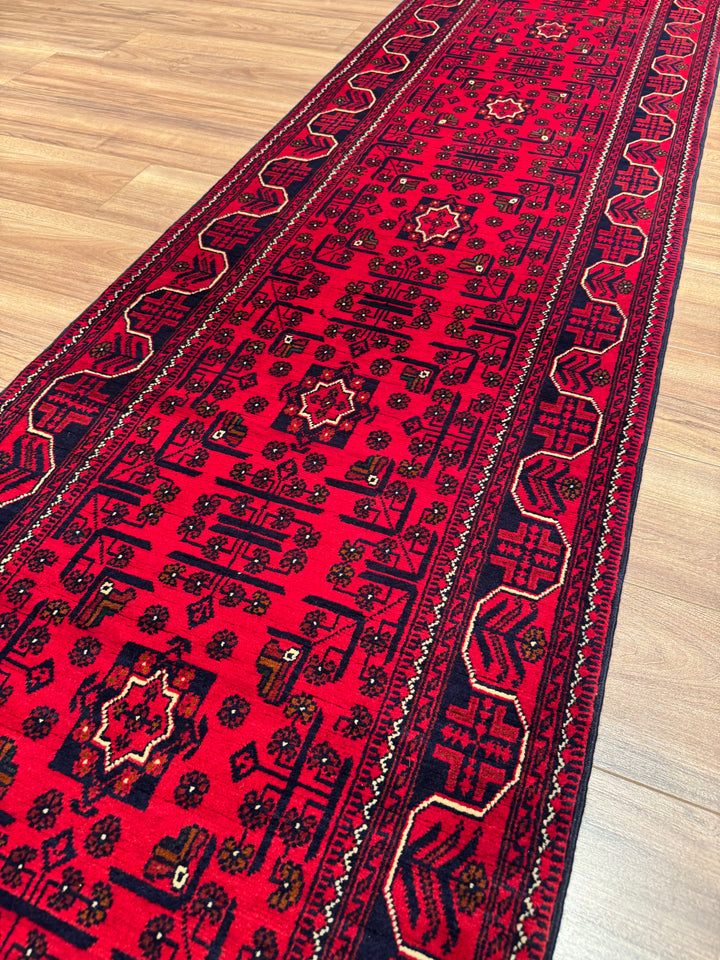 Afghan Rug Hamyap Runner Original Hand Woven Vegetable Dyed Wool 0.79x382 3.02 Square Meters - 3x13 ft