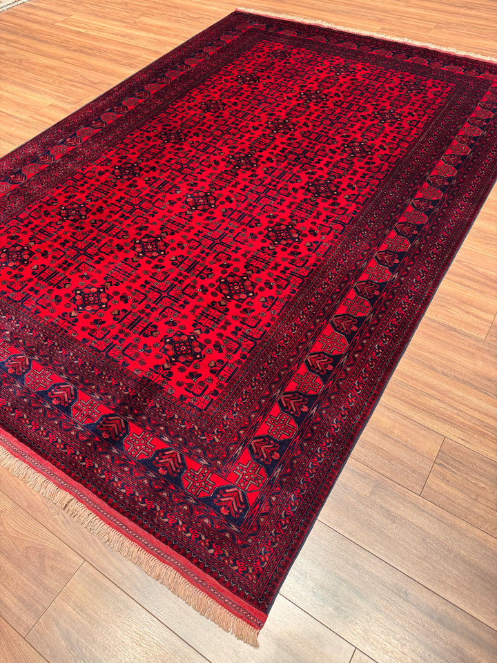 Afgan Halısı Bilcik Orijinal El Dokuması Kök Boya Yün 201x295 5.93 Metrekare - 7x10 ft