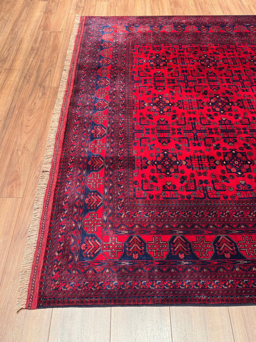 Afgan Halısı Bilcik Orijinal El Dokuması Kök Boya Yün 201x295 5.93 Metrekare - 7x10 ft