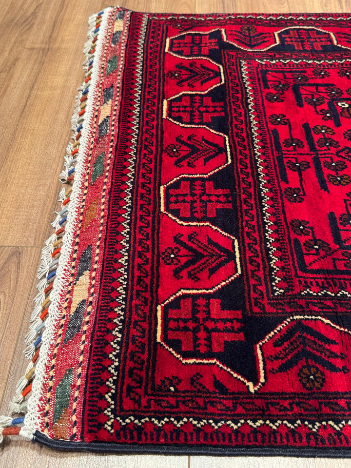 Afgan Halısı Hamyap Yolluk Orijinal El Dokuması Kök Boya Yün 0.84x388 3.26 Metrekare - 3x13 ft