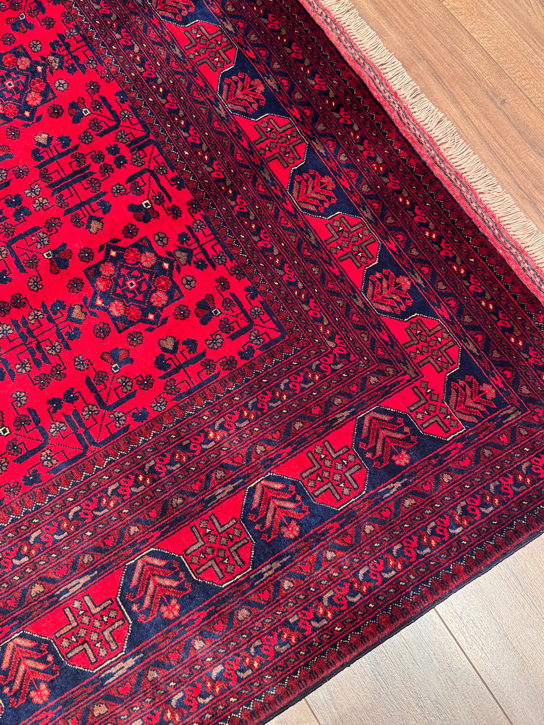 Afgan Halısı Bilcik Orijinal El Dokuması Kök Boya Yün 201x295 5.93 Metrekare - 7x10 ft