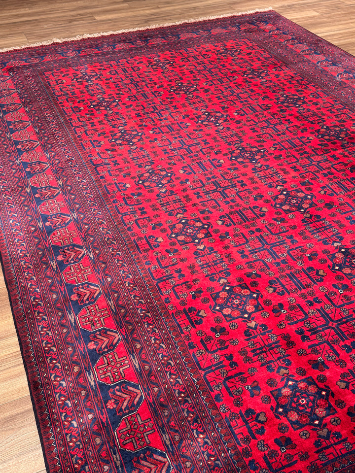 Afgan Halısı Bilcik Orijinal El Dokuması Kök Boya Yün 201x295 5.93 Metrekare - 7x10 ft