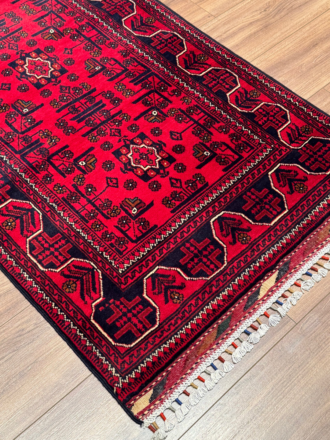 Afgan Halısı Hamyap Yolluk Orijinal El Dokuması Kök Boya Yün 0.84x388 3.26 Metrekare - 3x13 ft