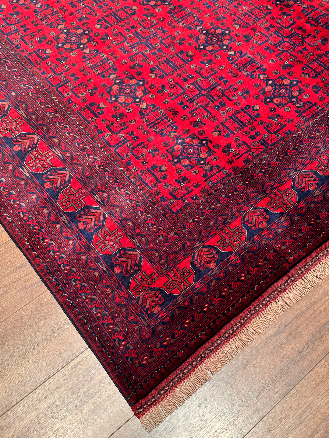 Afgan Halısı Bilcik Orijinal El Dokuması Kök Boya Yün 201x295 5.93 Metrekare - 7x10 ft