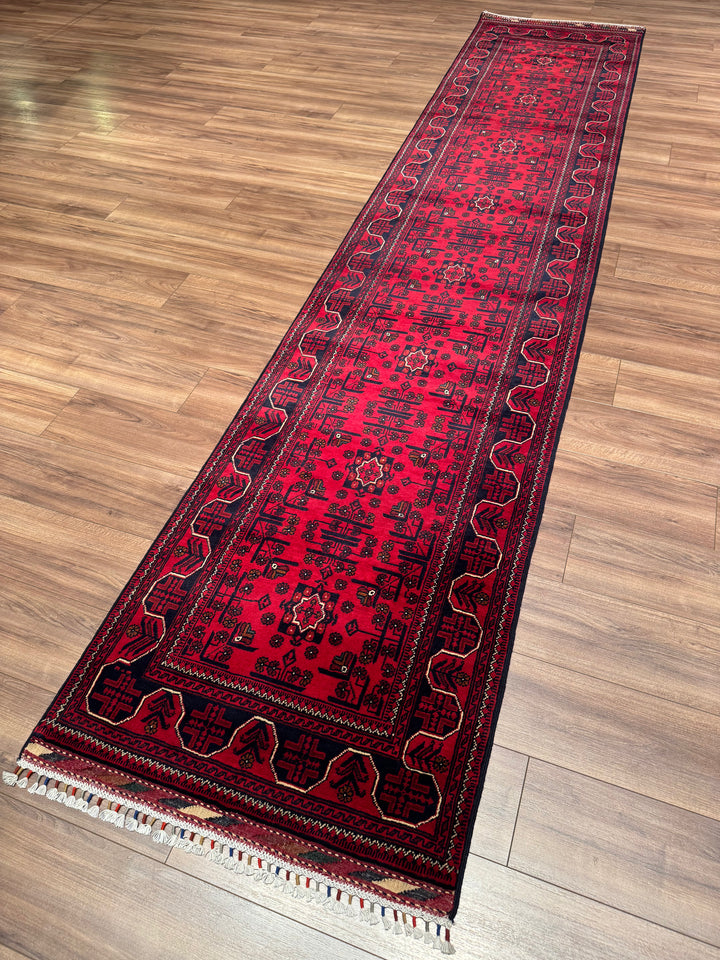 Afgan Halısı Hamyap Yolluk Orijinal El Dokuması Kök Boya Yün 0.84x388 3.26 Metrekare - 3x13 ft