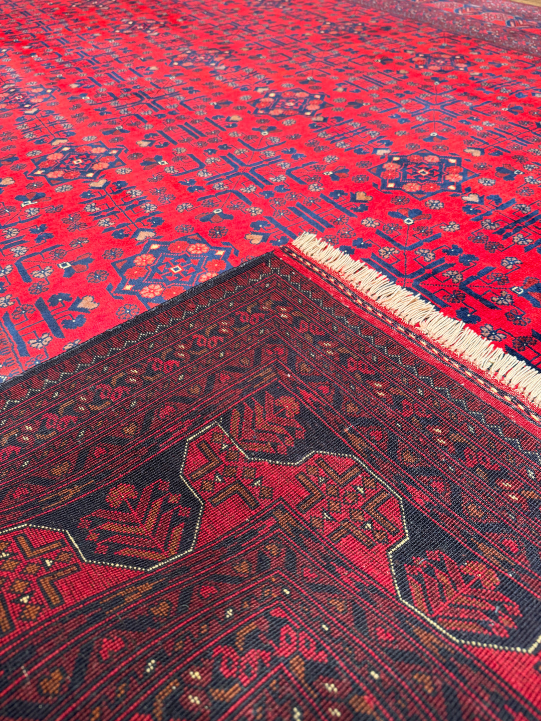 Afgan Halısı Bilcik Orijinal El Dokuması Kök Boya Yün 201x295 5.93 Metrekare - 7x10 ft