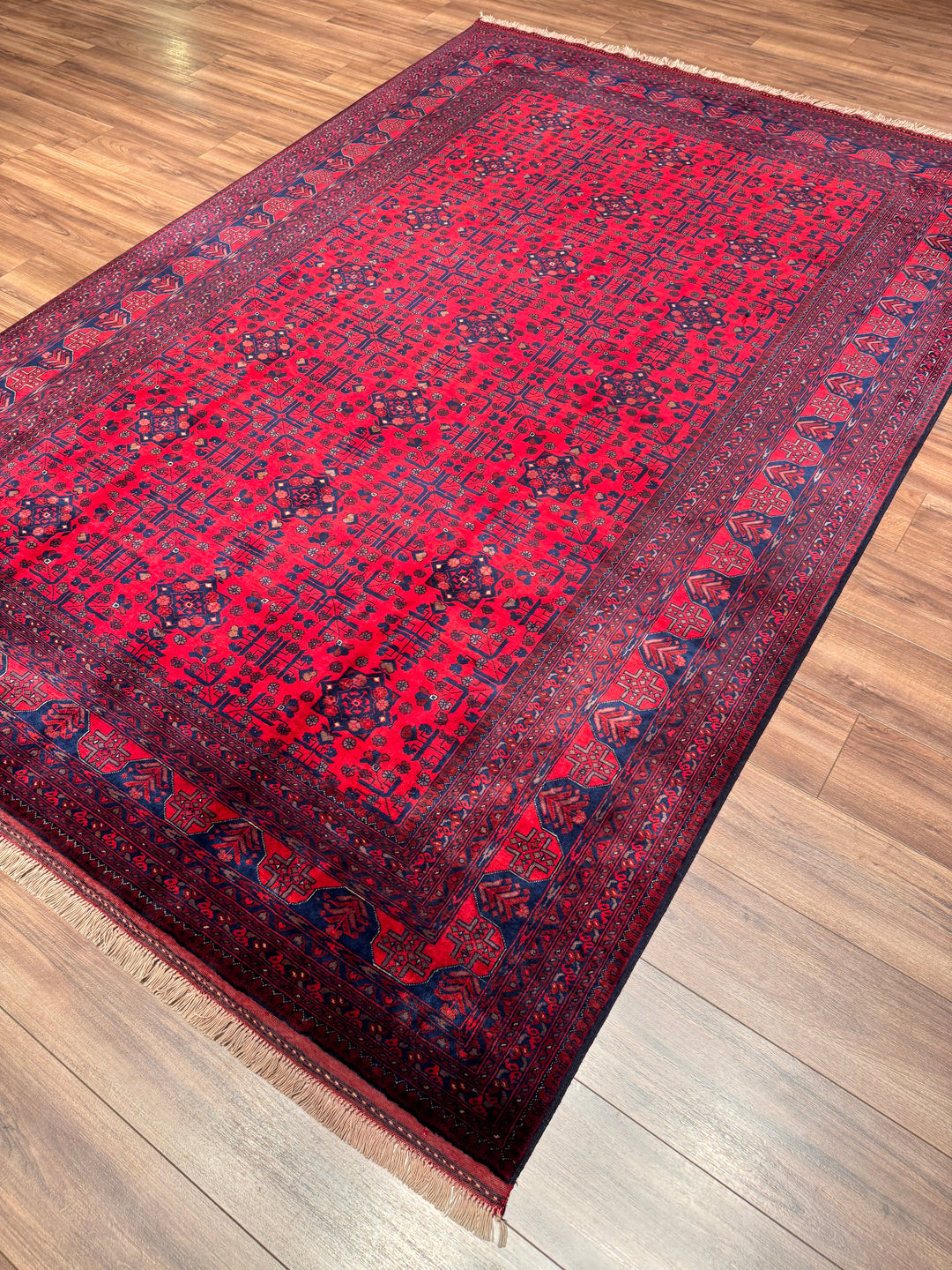 Afgan Halısı Bilcik Orijinal El Dokuması Kök Boya Yün 201x295 5.93 Metrekare - 7x10 ft