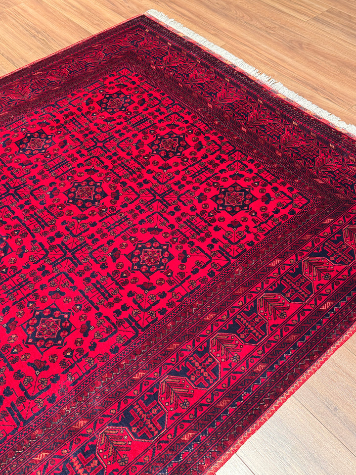 Afgan Halısı Bilcik Orijinal El Dokuması Kök Boya Yün 164x235 3.85 Metrekare - 6x8 ft