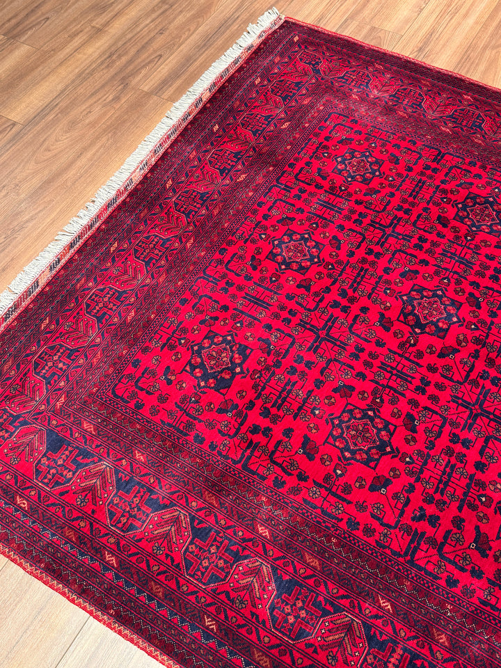 Afgan Halısı Bilcik Orijinal El Dokuması Kök Boya Yün 164x235 3.85 Metrekare - 6x8 ft