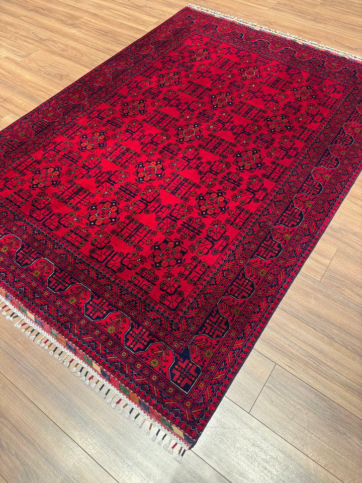 Afghan Carpet Hamyap Original Hand-Woven Vegetable Dyed Wool 170x234 3.98 Square Meters - 5x7 ft