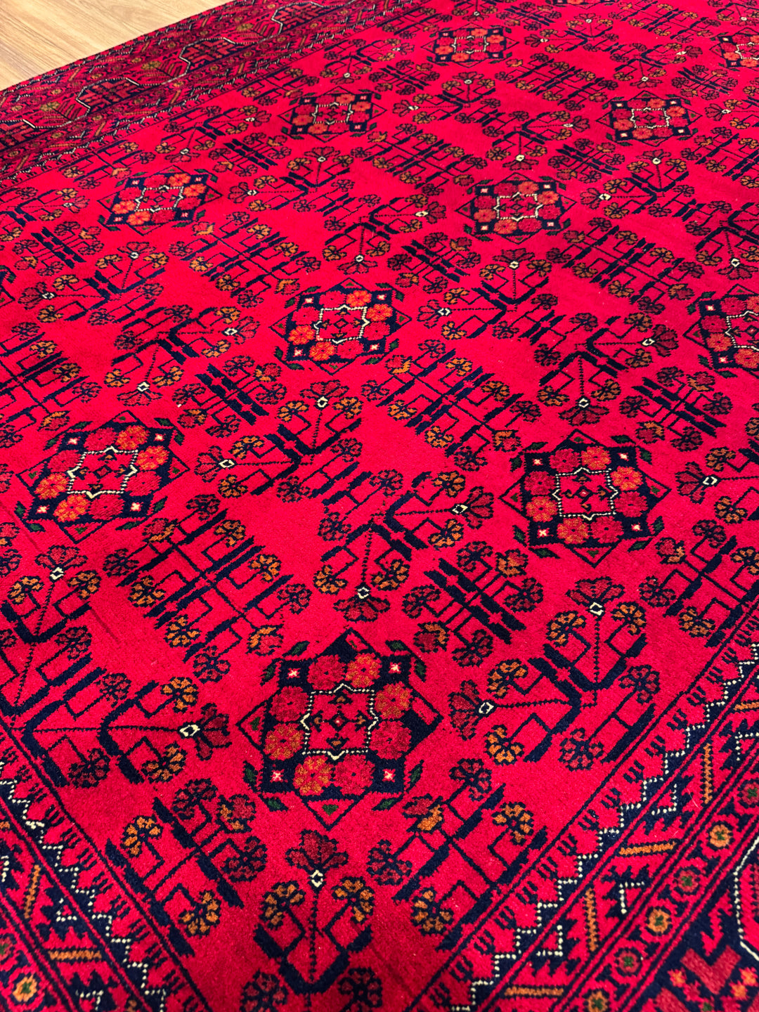 Afghan Carpet Hamyap Original Hand-Woven Vegetable Dyed Wool 170x234 3.98 Square Meters - 5x7 ft