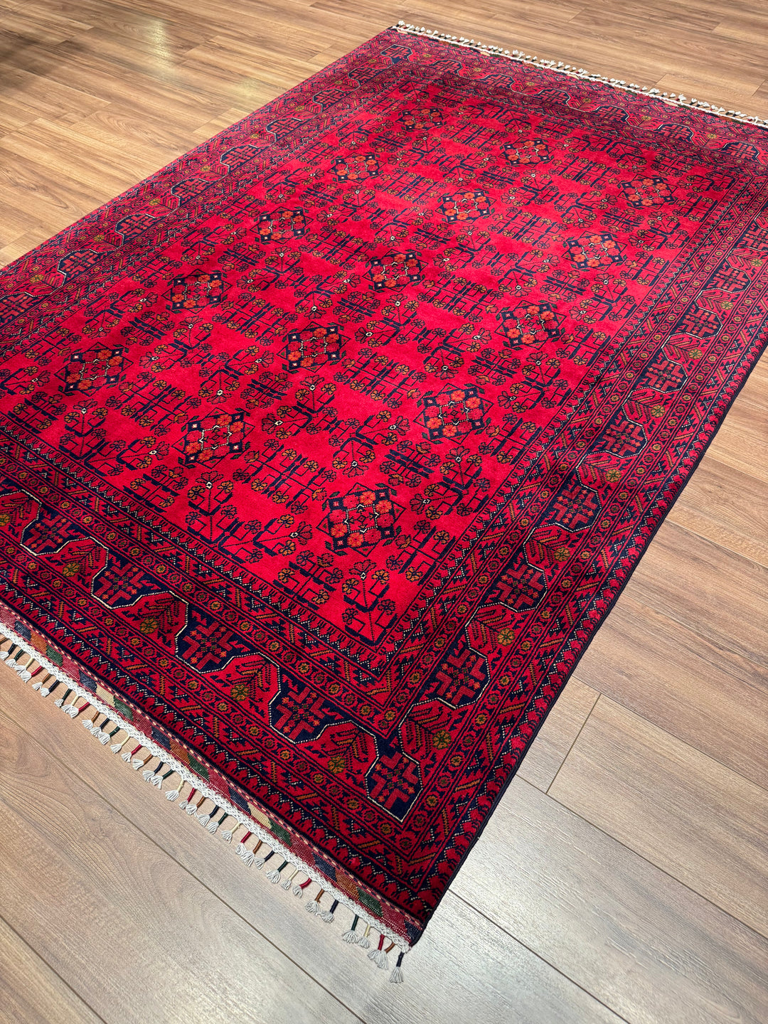 Afghan Carpet Hamyap Original Hand-Woven Vegetable Dyed Wool 170x234 3.98 Square Meters - 5x7 ft