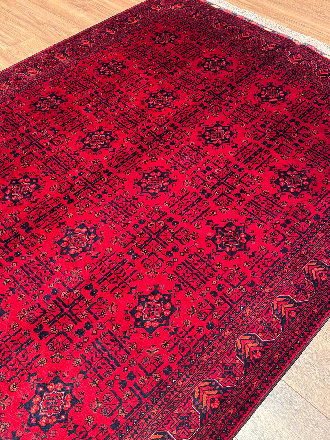 Afgan Halısı Bilcik Orijinal El Dokuması Kök Boya Yün 173x227 3.93 Metrekare - 6x8 ft