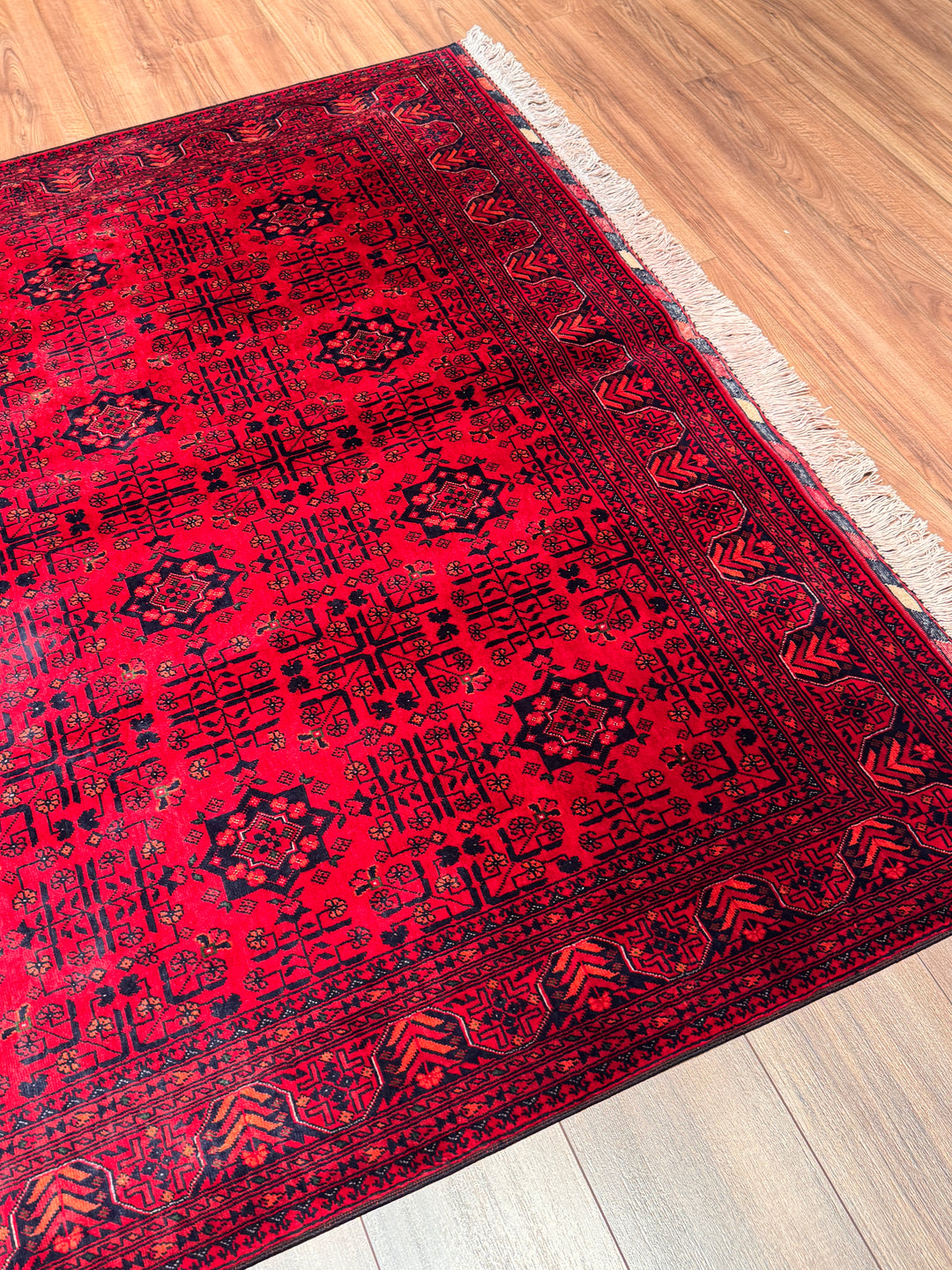 Afgan Halısı Bilcik Orijinal El Dokuması Kök Boya Yün 173x227 3.93 Metrekare - 6x8 ft