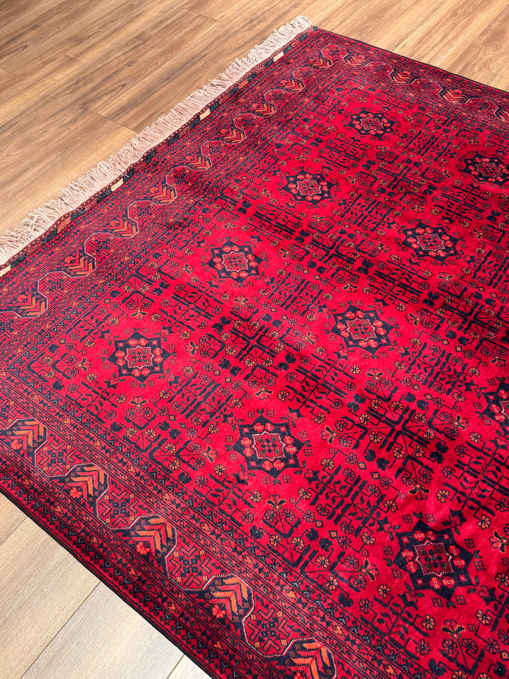 Afgan Halısı Bilcik Orijinal El Dokuması Kök Boya Yün 173x227 3.93 Metrekare - 6x8 ft