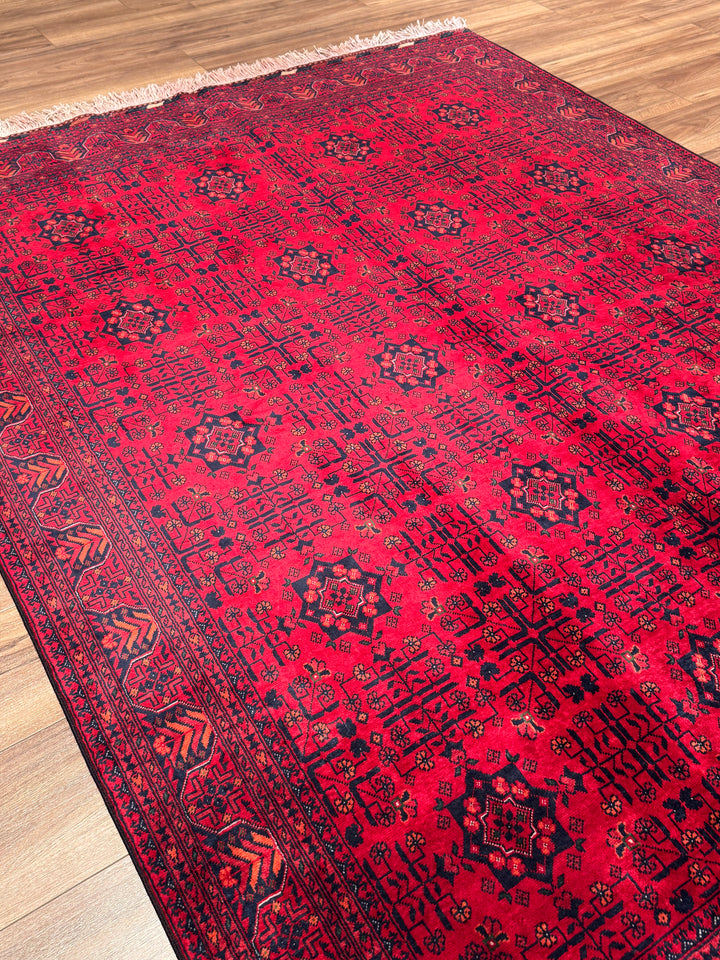 Afgan Halısı Bilcik Orijinal El Dokuması Kök Boya Yün 173x227 3.93 Metrekare - 6x8 ft