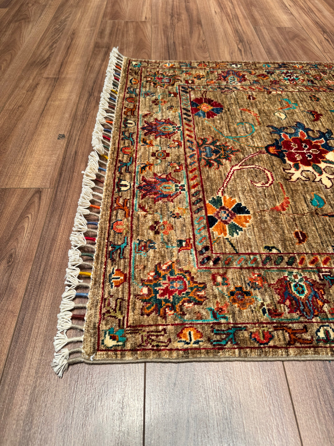 Sultani Binbirgece Long Runner Original Hand Woven Beige Vegetable Dyed Wool Carpet 0.91x407 3.70 Square Meters - 3x13 ft