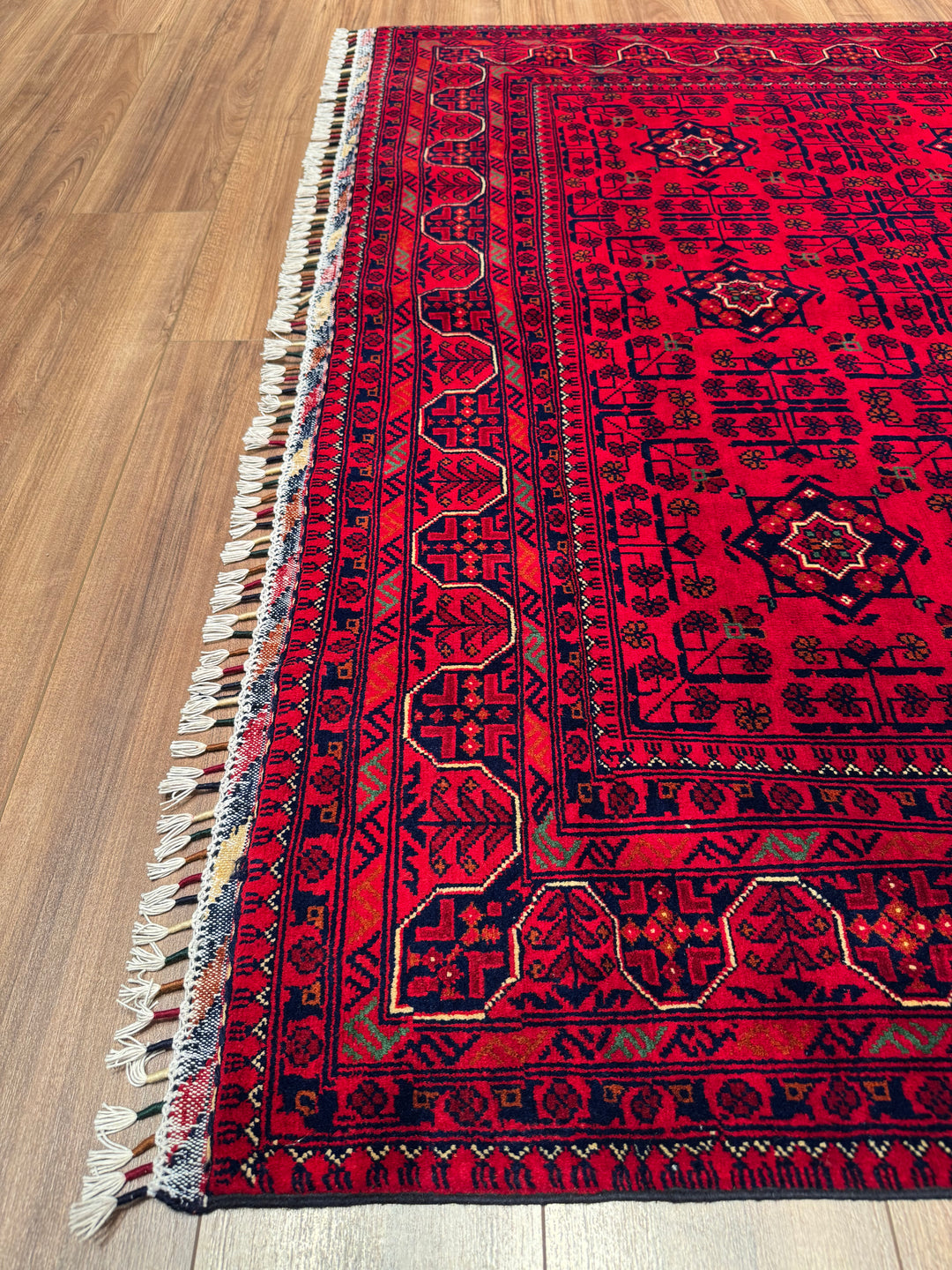 سجادة أفغانية من هامياب، منسوجة يدويًا بصبغة جذور صوفية أصلية، 168×244، 4.10 متر مربع - 5×7 قدم 