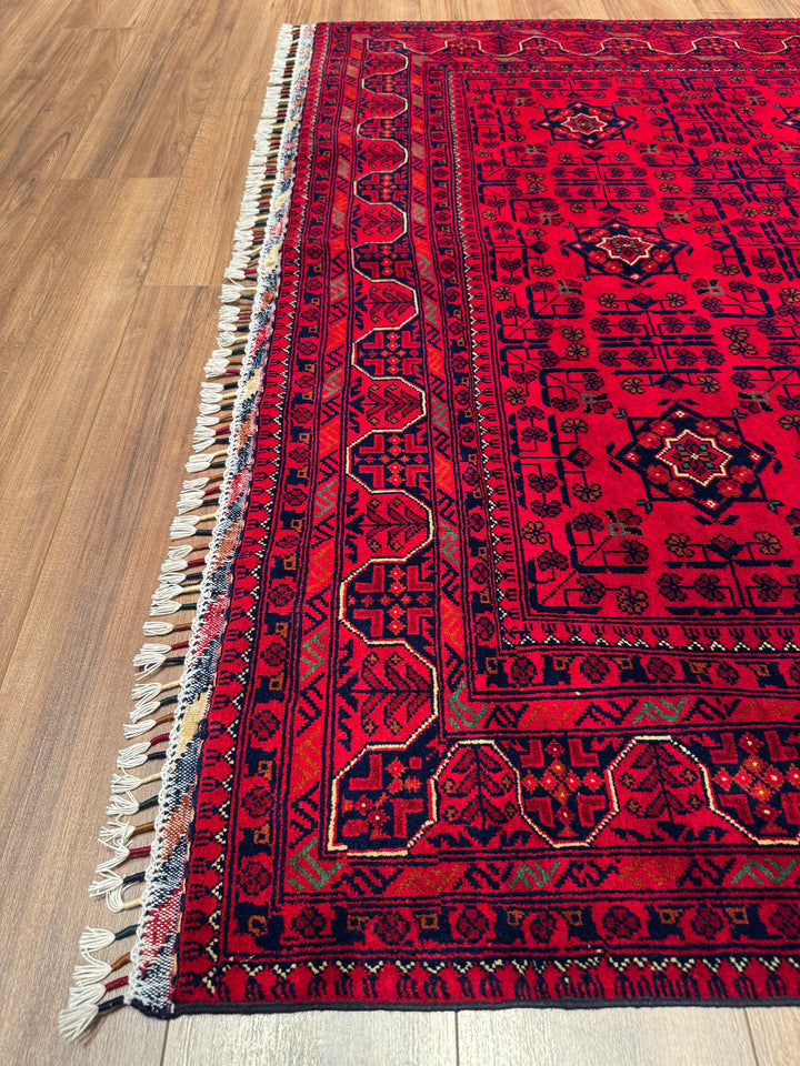 سجادة أفغانية من هامياب، منسوجة يدويًا بصبغة جذور صوفية أصلية، 168×244، 4.10 متر مربع - 5×7 قدم 