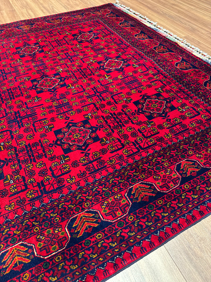 Afgan Halısı Hamyap Orijinal El Dokuması Kök Boya Yün 175x248 4.34 Metrekare - 5x7 ft