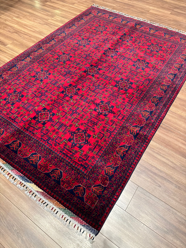 Afgan Halısı Hamyap Orijinal El Dokuması Kök Boya Yün 175x248 4.34 Metrekare - 5x7 ft