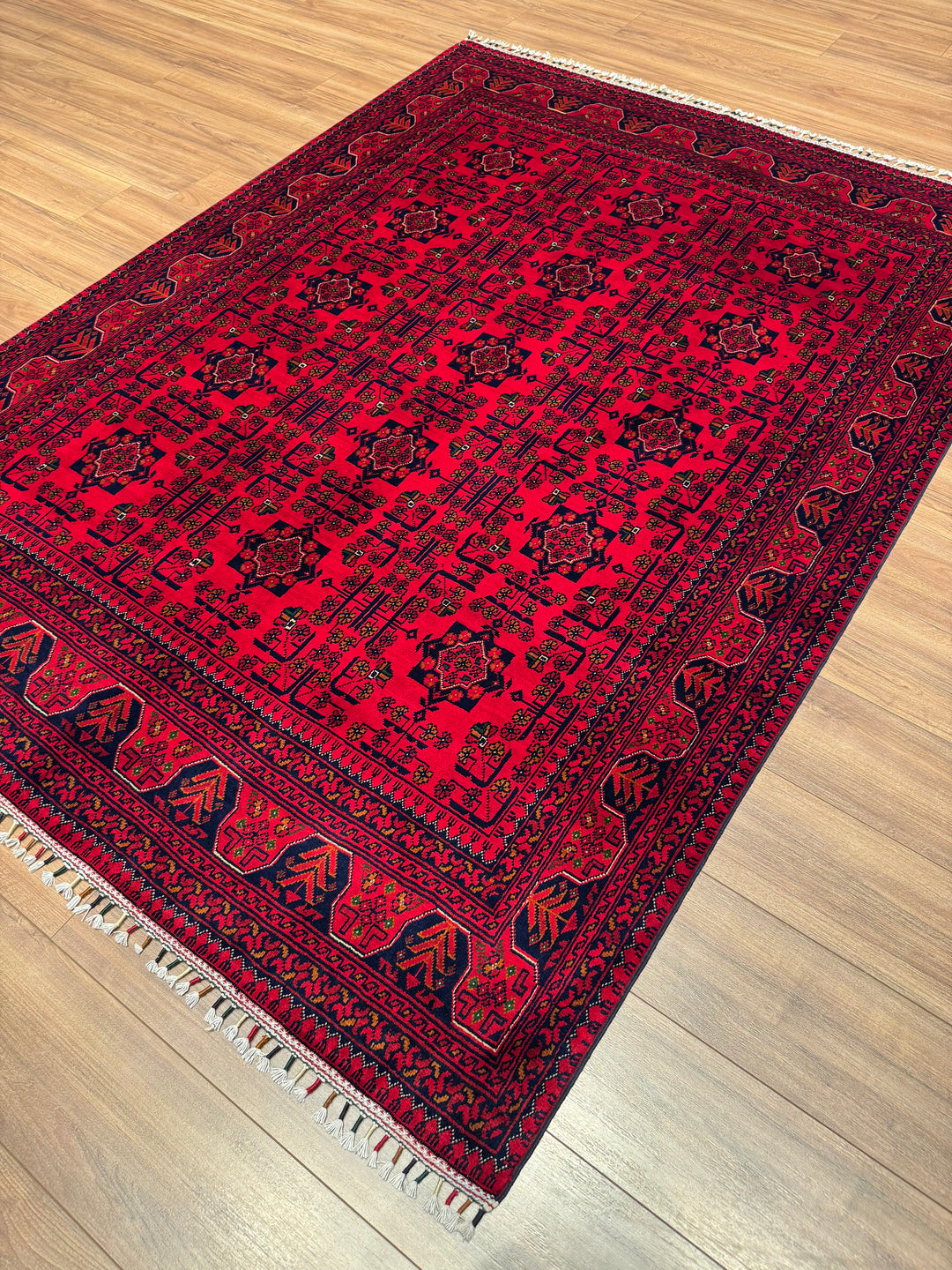 Afghan Carpet Hamyap Original Hand-Woven Vegetable Dyed Wool 172x232 3.99 Square Meters - 5x7 ft