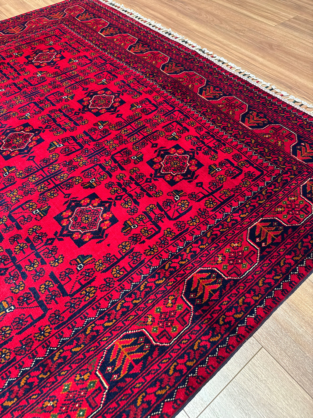 Afghan Carpet Hamyap Original Hand-Woven Vegetable Dyed Wool 172x232 3.99 Square Meters - 5x7 ft