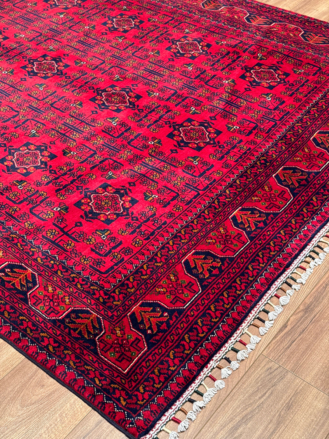 Afghan Carpet Hamyap Original Hand-Woven Vegetable Dyed Wool 172x232 3.99 Square Meters - 5x7 ft
