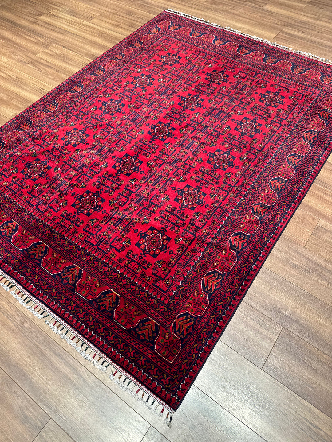 Afghan Carpet Hamyap Original Hand-Woven Vegetable Dyed Wool 172x232 3.99 Square Meters - 5x7 ft