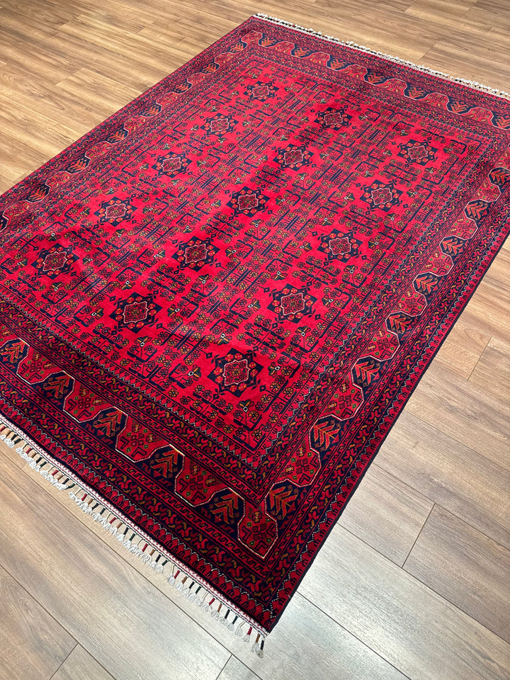 Afghan Carpet Hamyap Original Hand-Woven Vegetable Dyed Wool 172x232 3.99 Square Meters - 5x7 ft