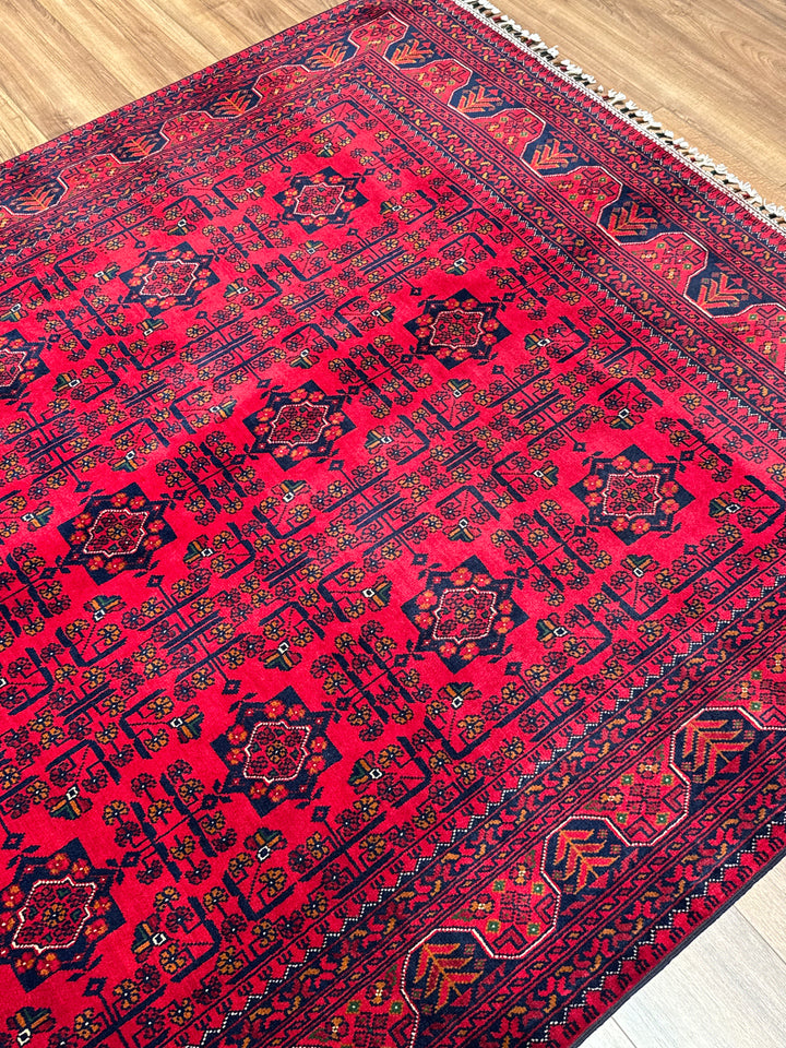 Afghan Carpet Hamyap Original Hand-Woven Vegetable Dyed Wool 172x232 3.99 Square Meters - 5x7 ft