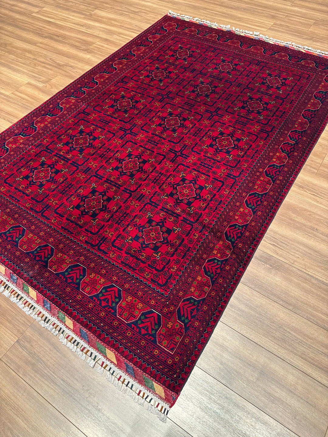 Afghan Carpet Hamyap Original Hand-Woven Vegetable Dyed Wool 163x244 3.98 Square Meters - 5x7 ft