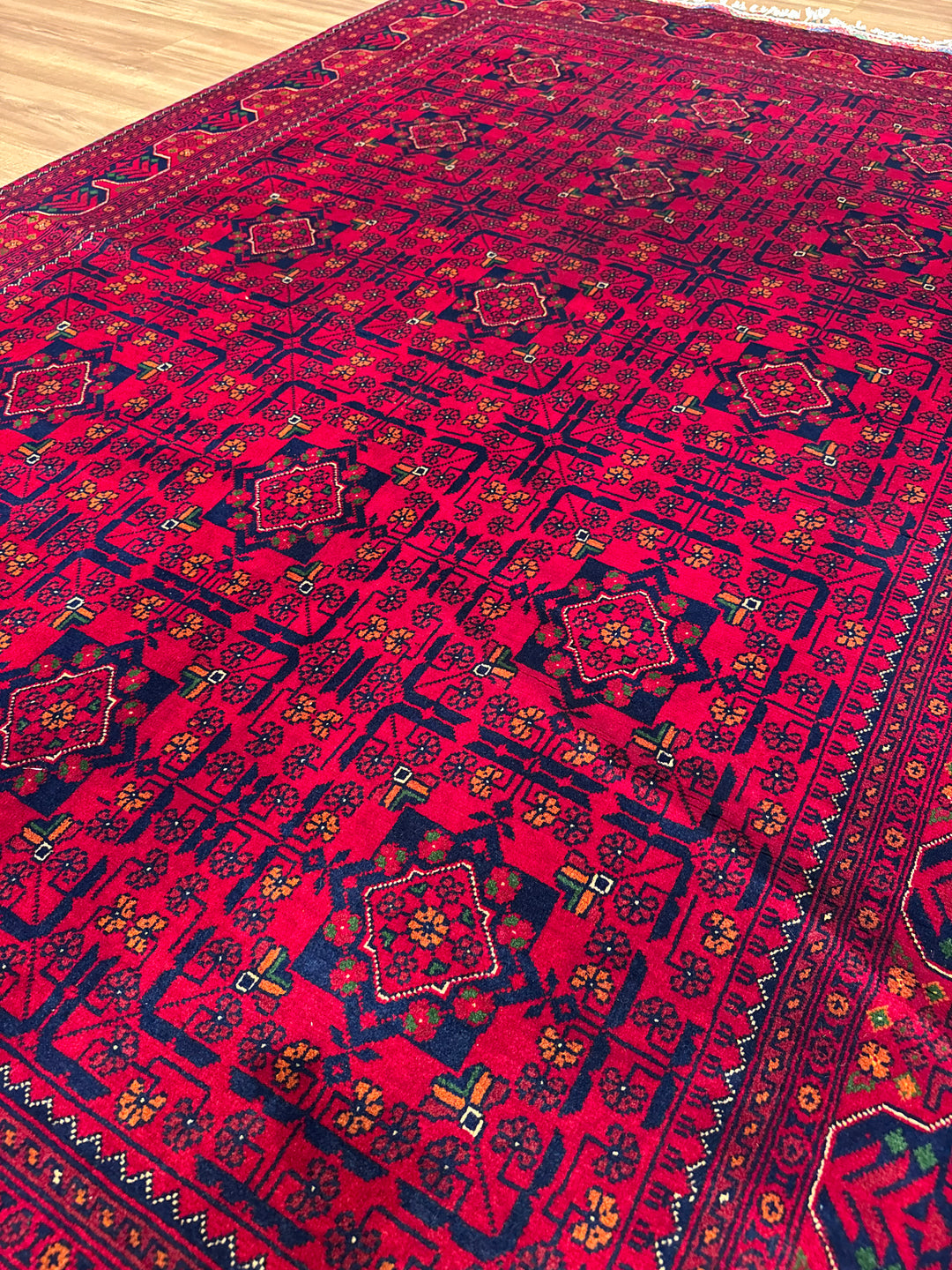 Afghan Carpet Hamyap Original Hand-Woven Vegetable Dyed Wool 163x244 3.98 Square Meters - 5x7 ft