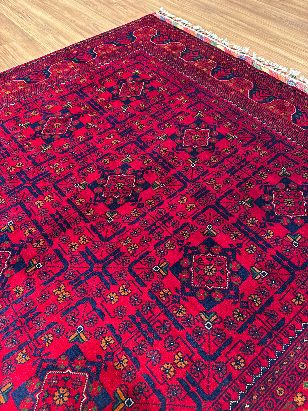 Afghan Carpet Hamyap Original Hand-Woven Vegetable Dyed Wool 163x244 3.98 Square Meters - 5x7 ft