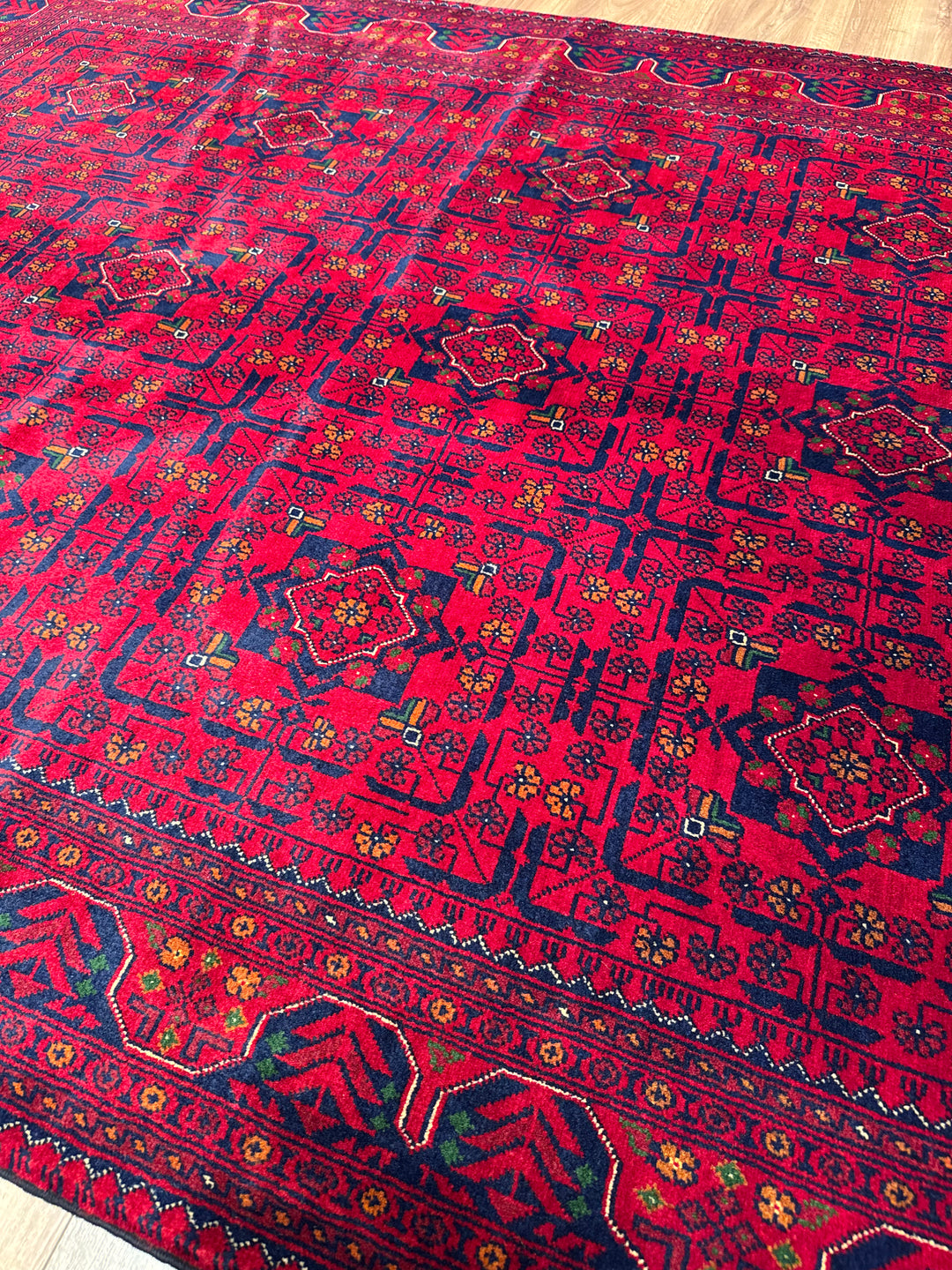 Afghan Carpet Hamyap Original Hand-Woven Vegetable Dyed Wool 163x244 3.98 Square Meters - 5x7 ft