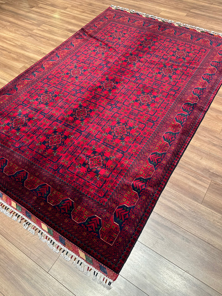 Afghan Carpet Hamyap Original Hand-Woven Vegetable Dyed Wool 163x244 3.98 Square Meters - 5x7 ft