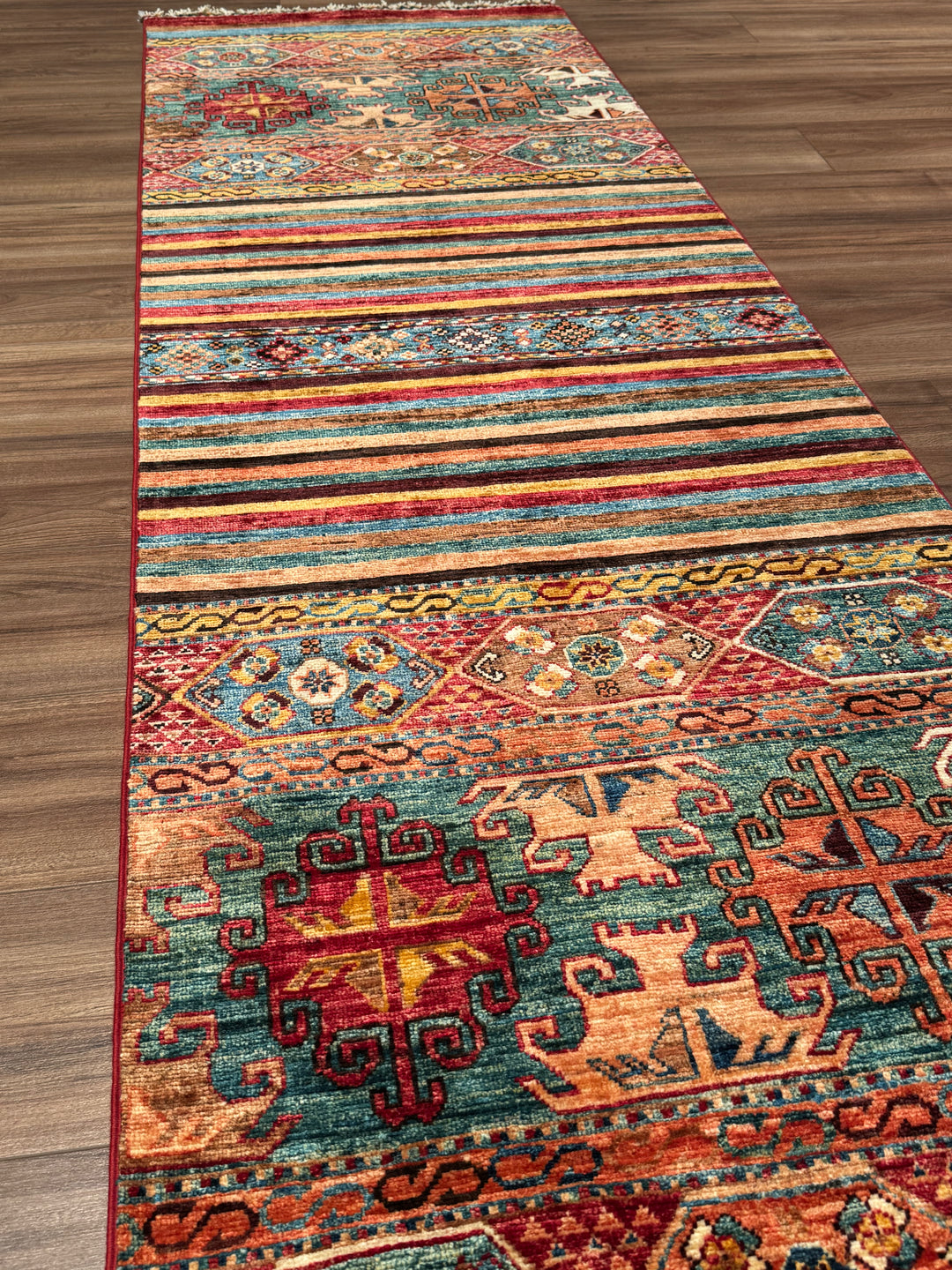 Khorjin Original Hand Woven Multi Vegetable Dyed Wool Rug 0.79x248 1.96 Square Meters - 3x8 ft