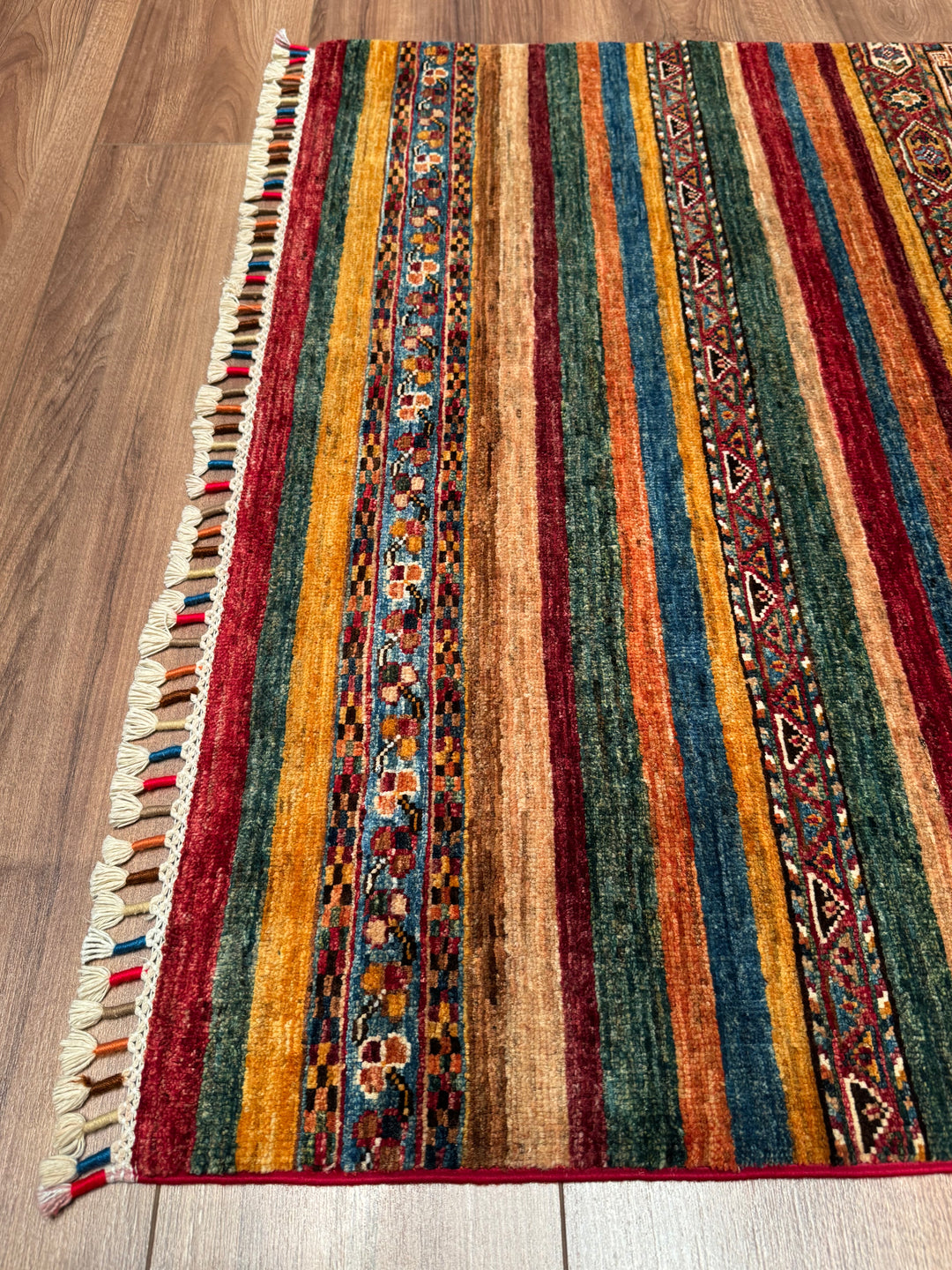 Khorjin Orijinal El Dokuması Multi Kök Boya Yün Halı 106x150 1.59 Metrekare - 3x5 ft