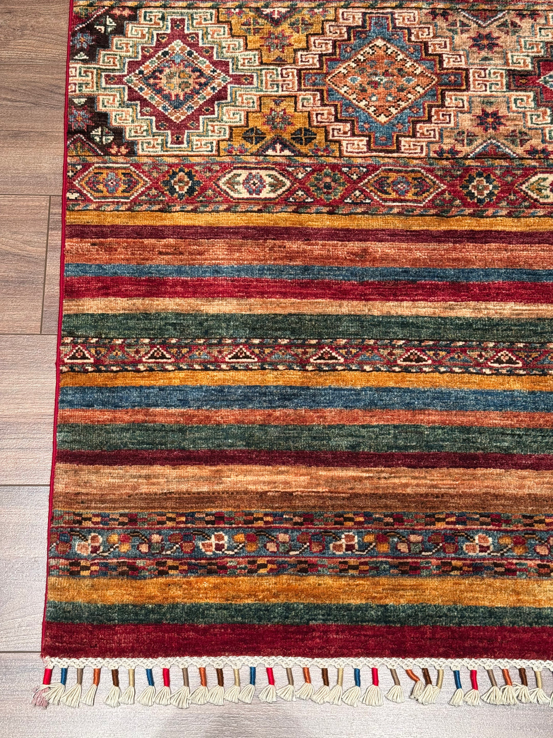 Khorjin Orijinal El Dokuması Multi Kök Boya Yün Halı 106x150 1.59 Metrekare - 3x5 ft