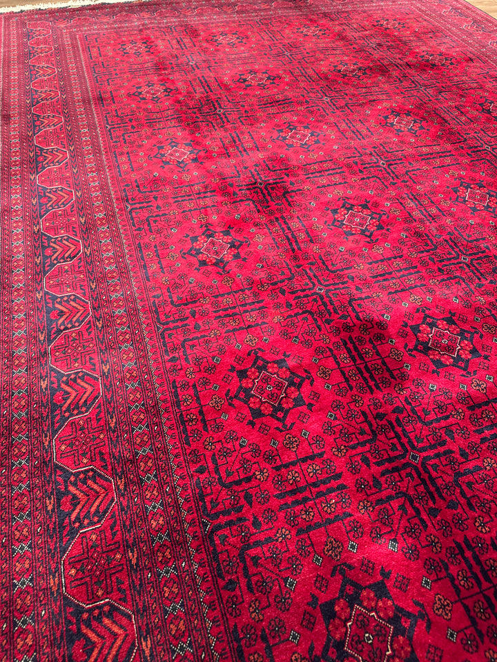 Afghan Carpet Bilcik Original Hand-Woven Vegetable Dyed Wool 197x289 5.69 Square Meters - 7x10 ft