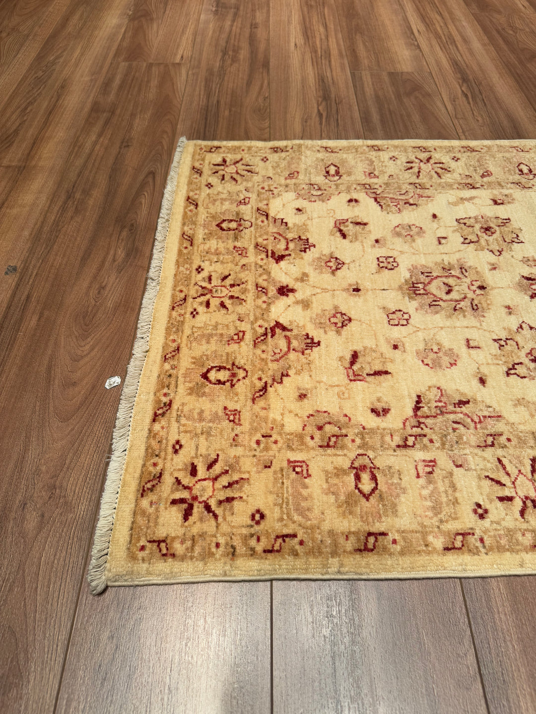 Uşak Original Hand Woven Runner Beige Vegetable Dyed Wool Carpet 0.82x244 2 Square Meters - 2x8 ft