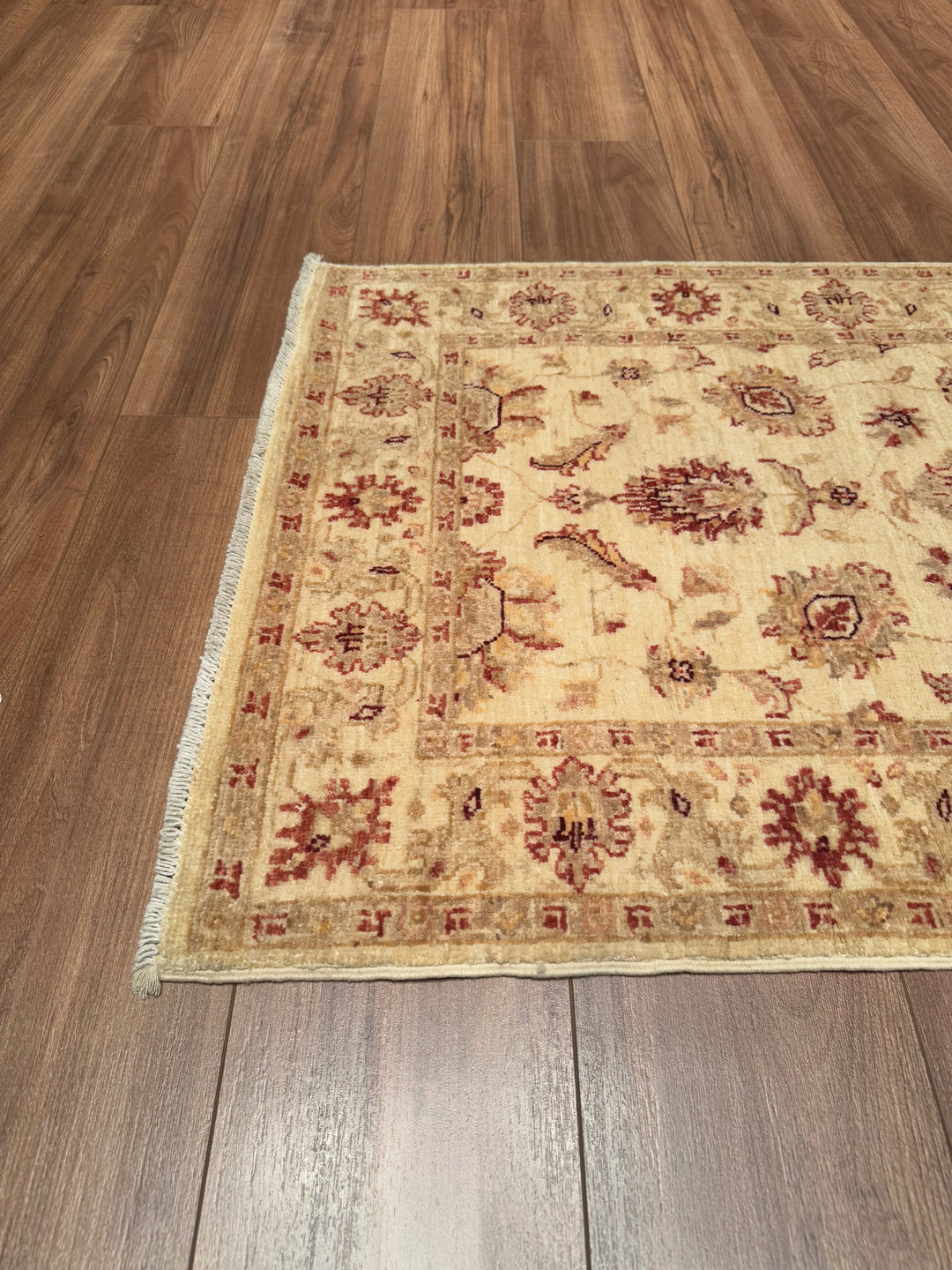 Uşak Original Hand Woven Runner Cream Vegetable Dyed Wool Carpet 0.77x297 2.29 Square Meters - 2x10 ft