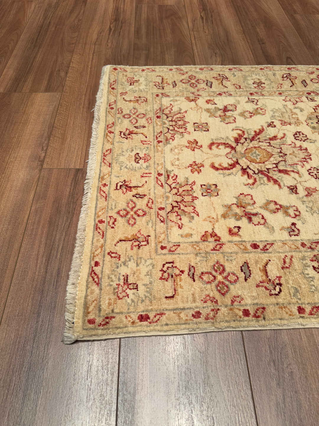 Uşak Original Hand Woven Runner Cream Vegetable Dyed Wool Carpet 0.77x194 1.49 Square Meters - 2x6 ft