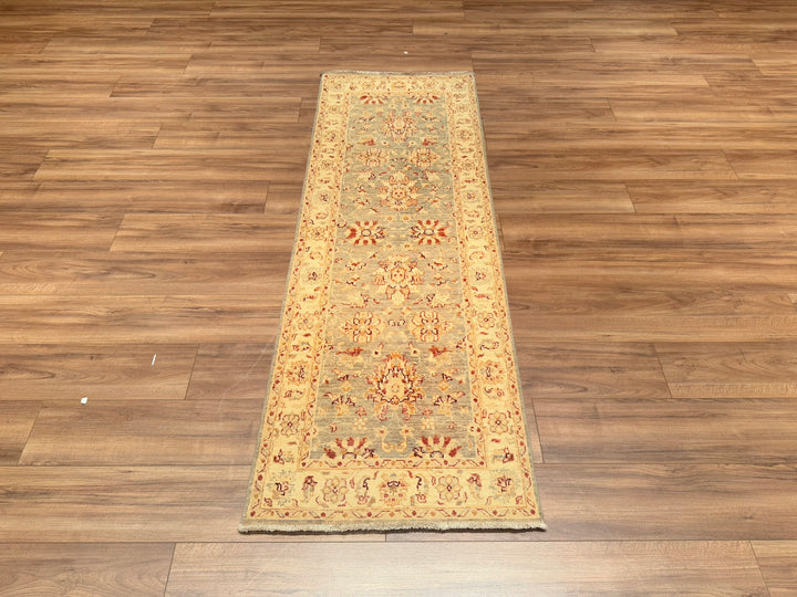 Uşak Original Hand Woven Runner Cream Vegetable Dyed Wool Carpet 0.72x209 1.50 Square Meters - 2x6 ft