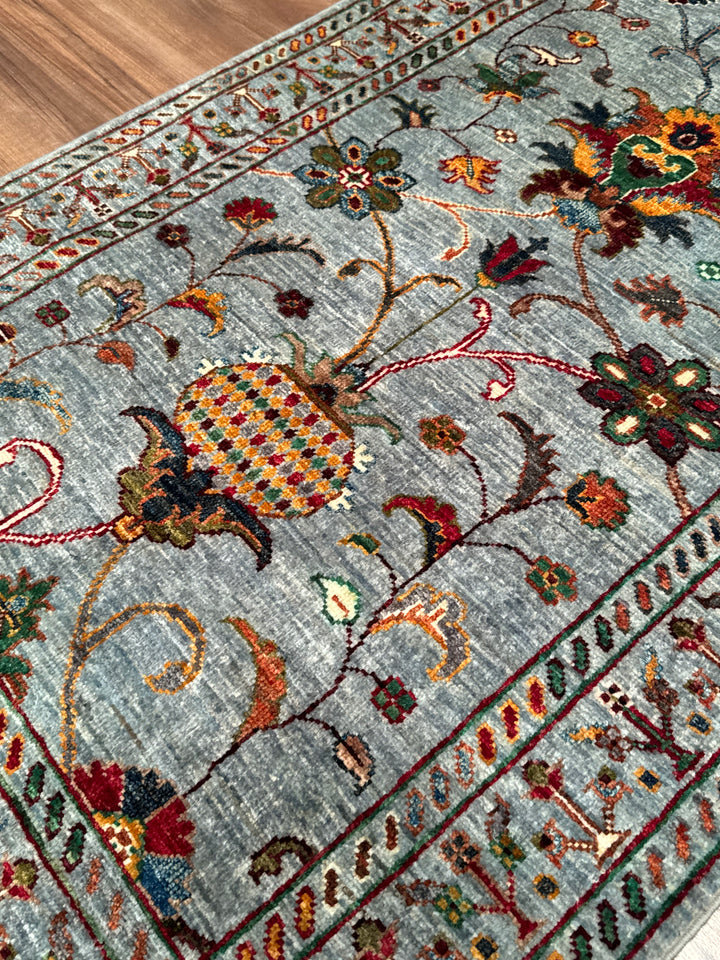 Sultani Binbirgece Orijinal El Dokuması Gri Kök Boya Yün Halı 0.85x127 1.08 Metrekare - 3x4 ft